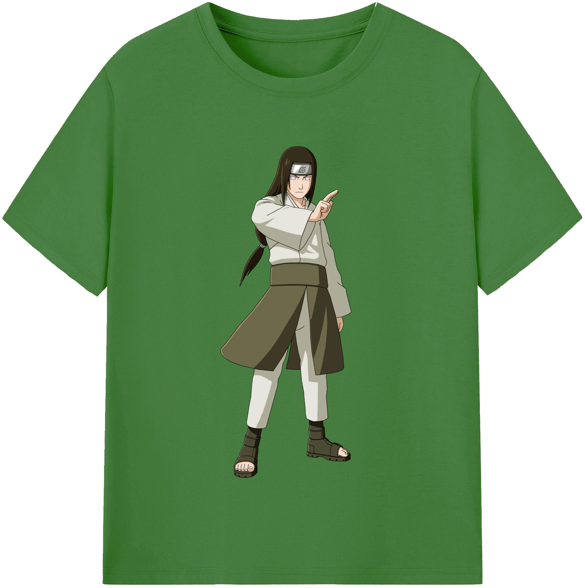 （画像用） NARUTO -ナルト- 日向ネジ Hyūga Neji レディースカジュアルプリントTシャツ（綿100％）